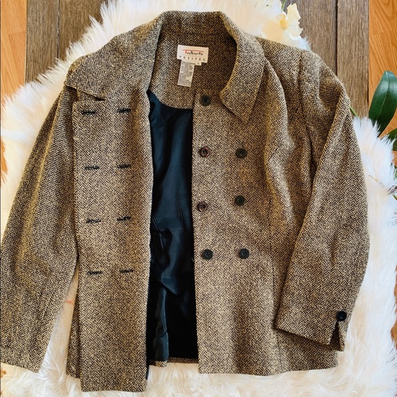 Talbots Jackets & Blazers - Talbots Tweed Brown Coat 6P